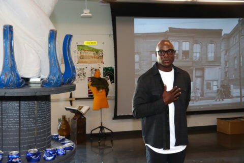 Cowboys legend DeMarcus Ware visits art class