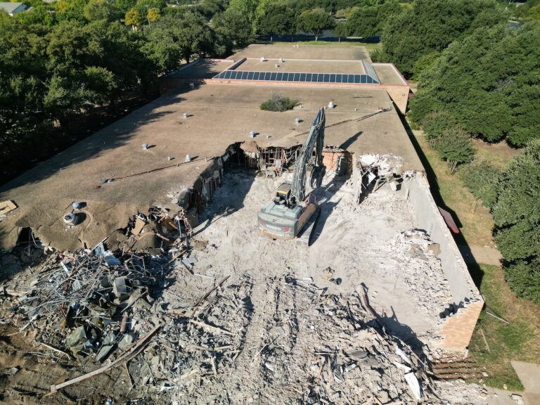 demolition of former admin building
