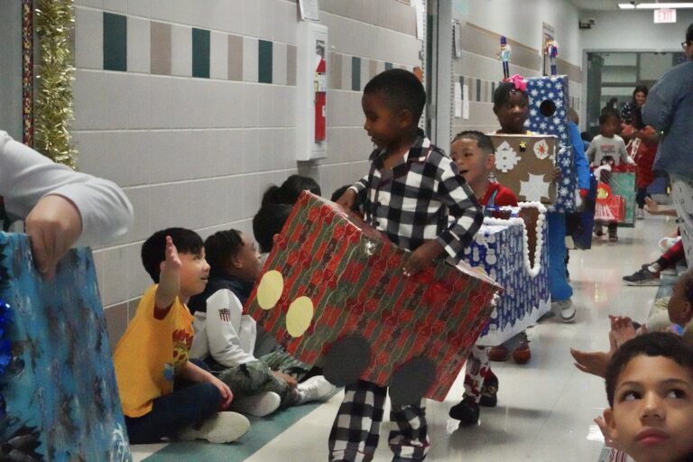 Polar Express parade at Ashworth Elementary