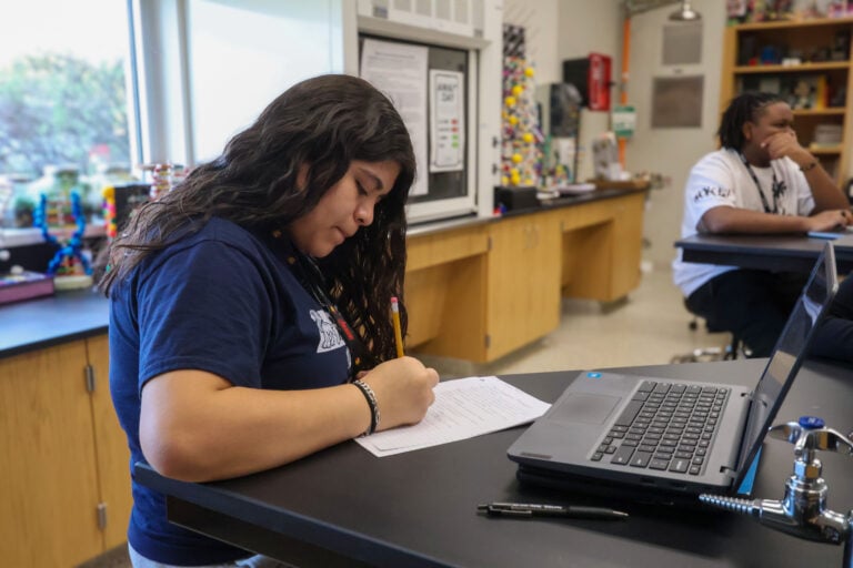 Arlington Collegiate High School student studying