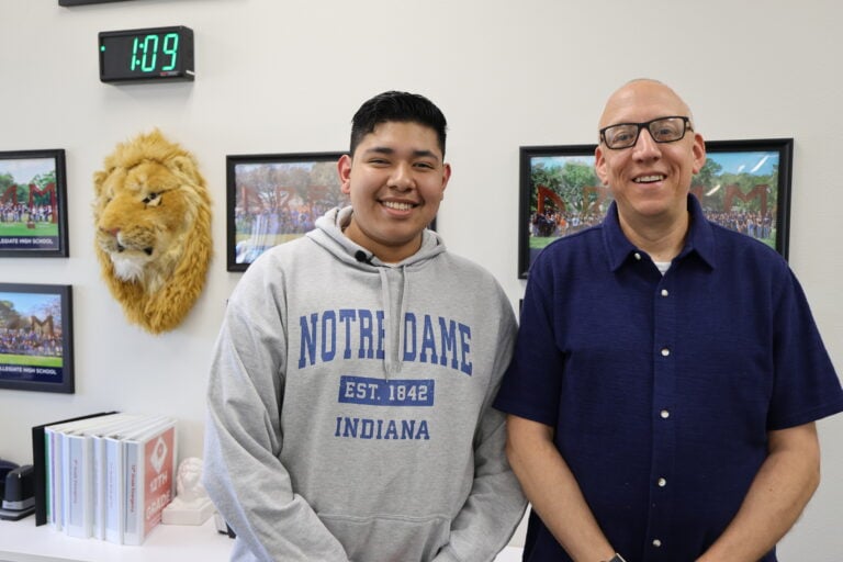 A QuestBridge Match, Made to Last. Giovanni Roman and Arlington Collegiate High School Principal, Jeff Krieger