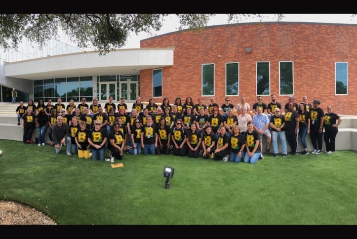 Berry staff at new Berry Elementary School