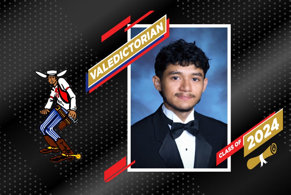 valedictorian 2024 from Sam Houston High School, Luis Andrade