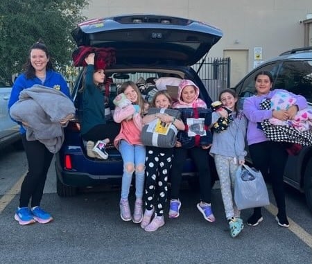 Destination Imagination team from Corey Academy blanket drive