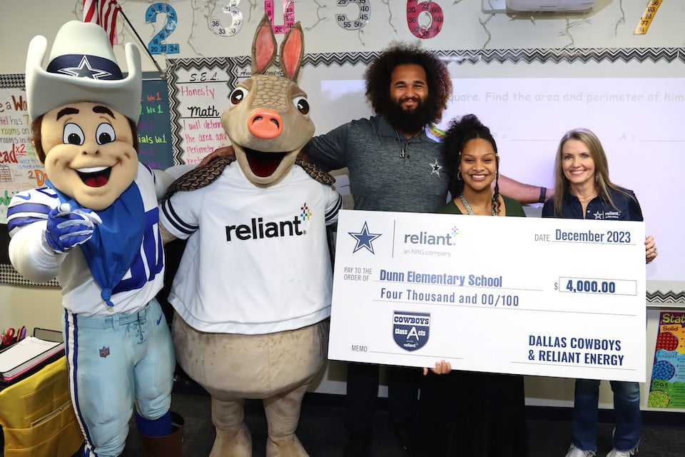 Cowboys and Reliant Energy honor Arlington ISD teachers with Reliant Class Acts Teacher of the Month grants