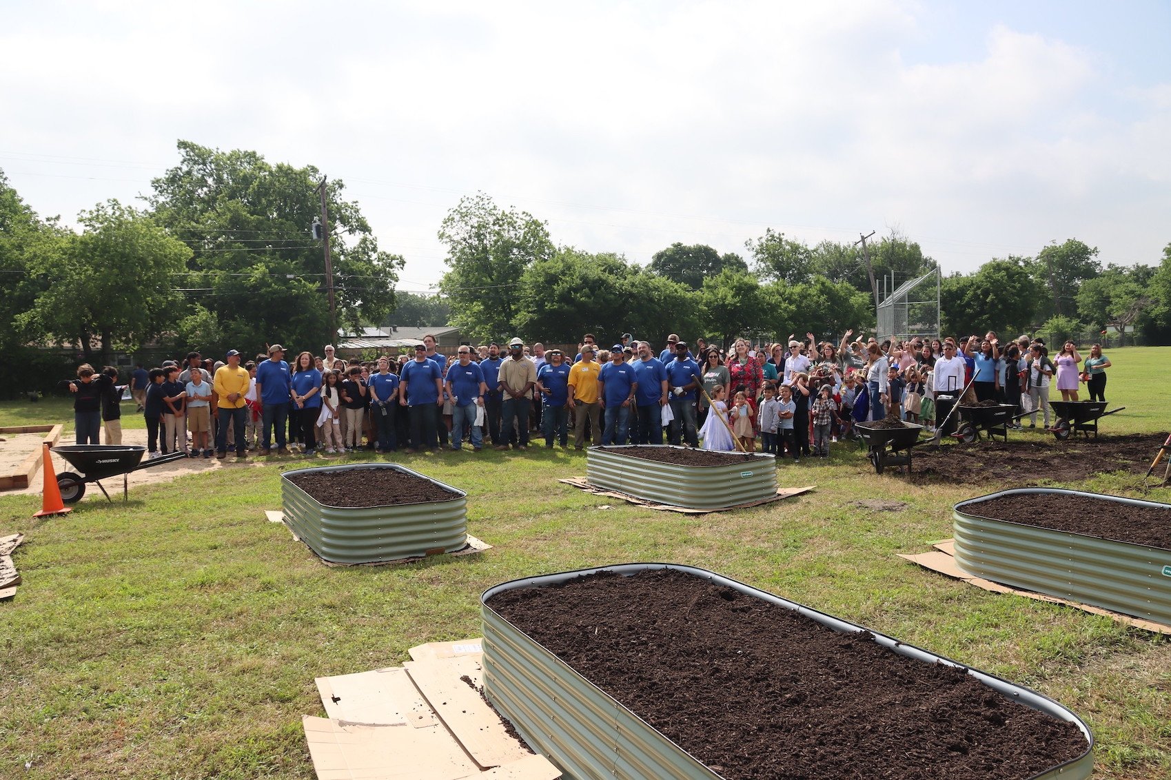learning garden getting installed at Crow Leadership Academy