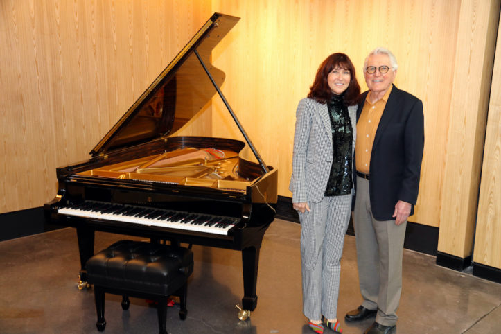 Dan and Linda Dipert hear new Steinway Spirio piano for the first time