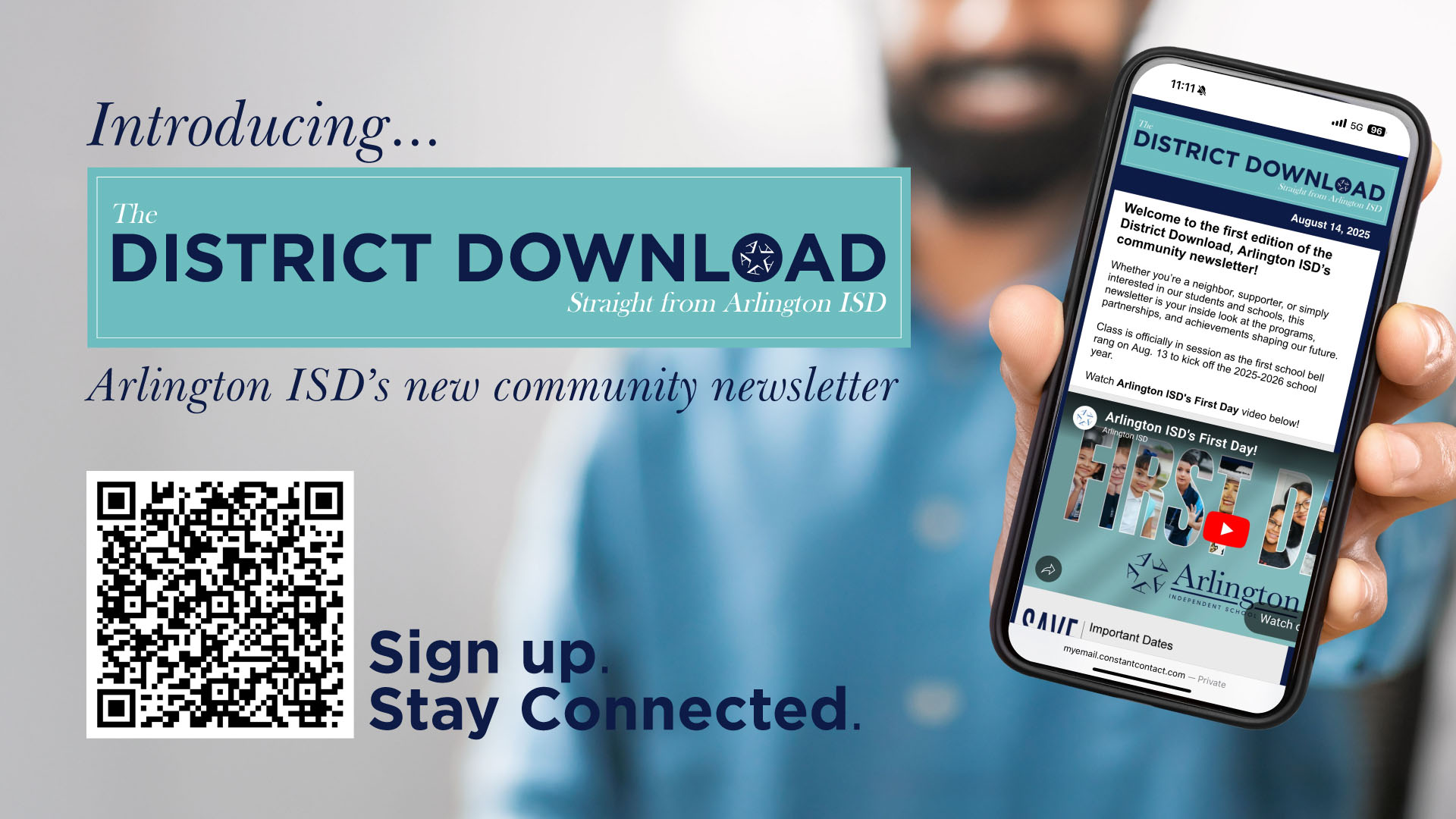 Sign up for the District Download, Arlington ISD's new Community Newsletter.