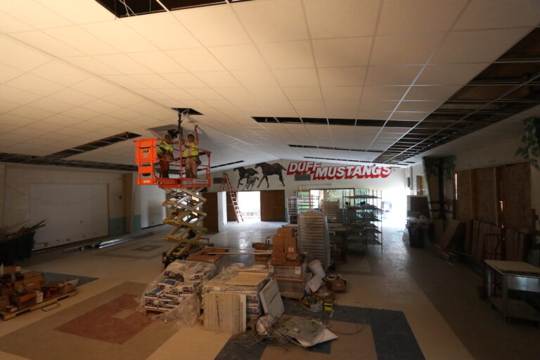 Duff Elementary cafeteria getting new ceiling