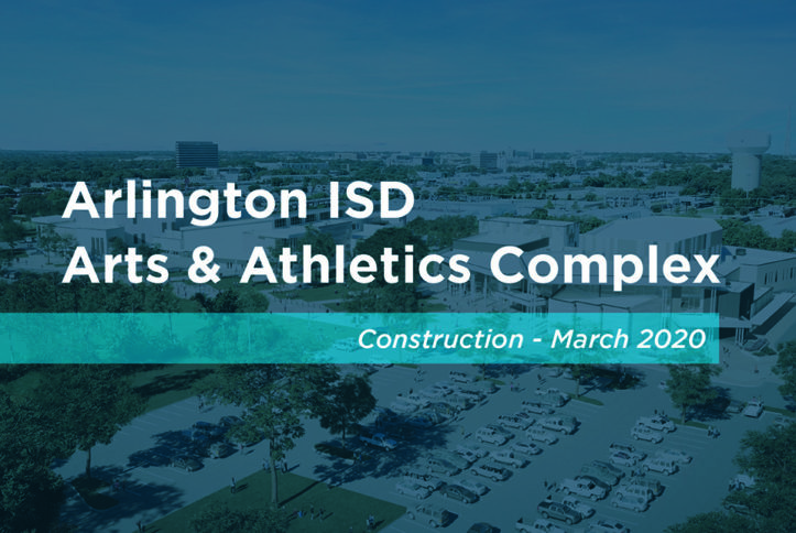 Title image for construction video update of the AISD Arts & Athletics Complex