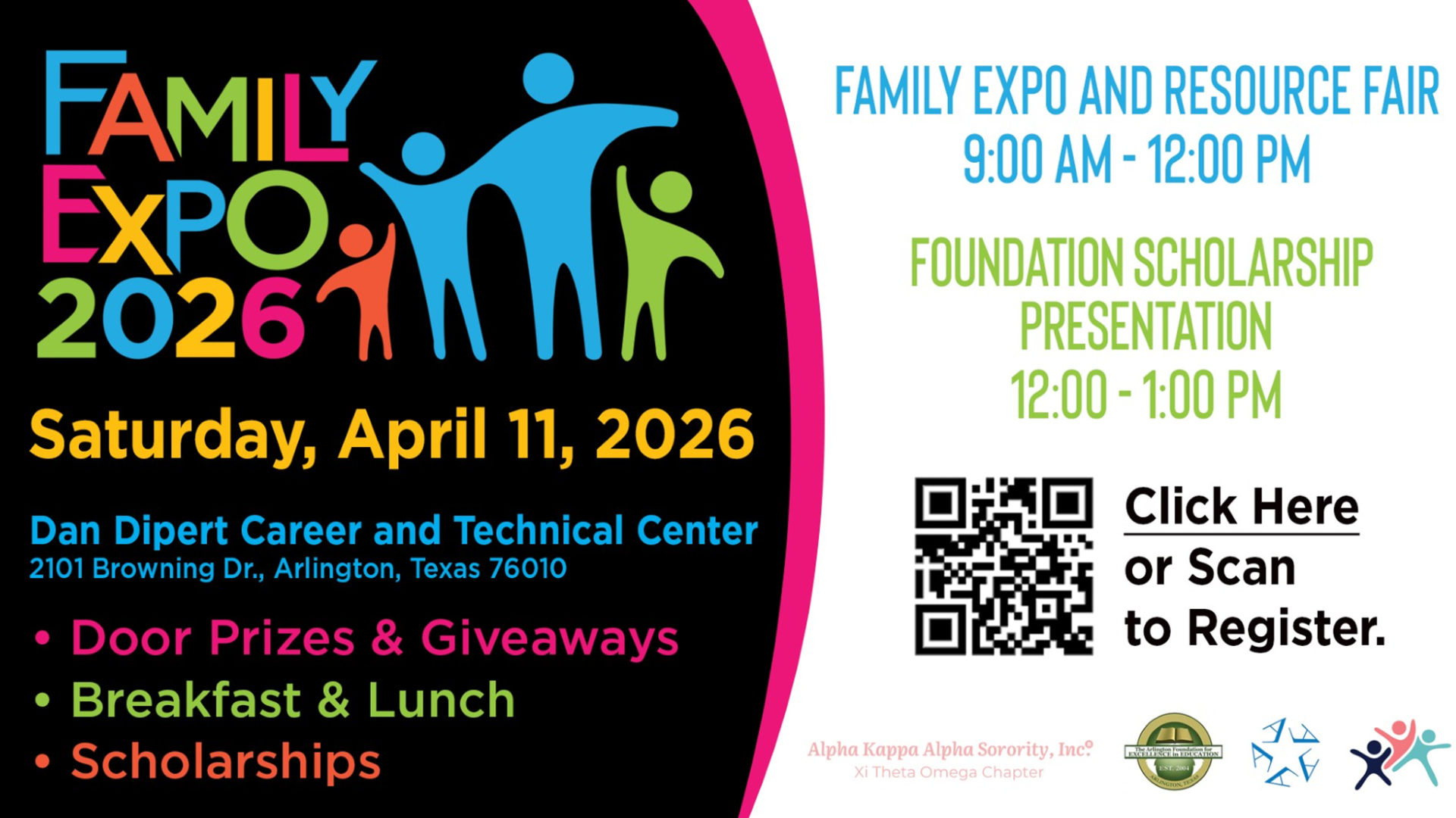 Family Expo 2026 on Saturday, April 11 from 9-12. Let us know your coming!