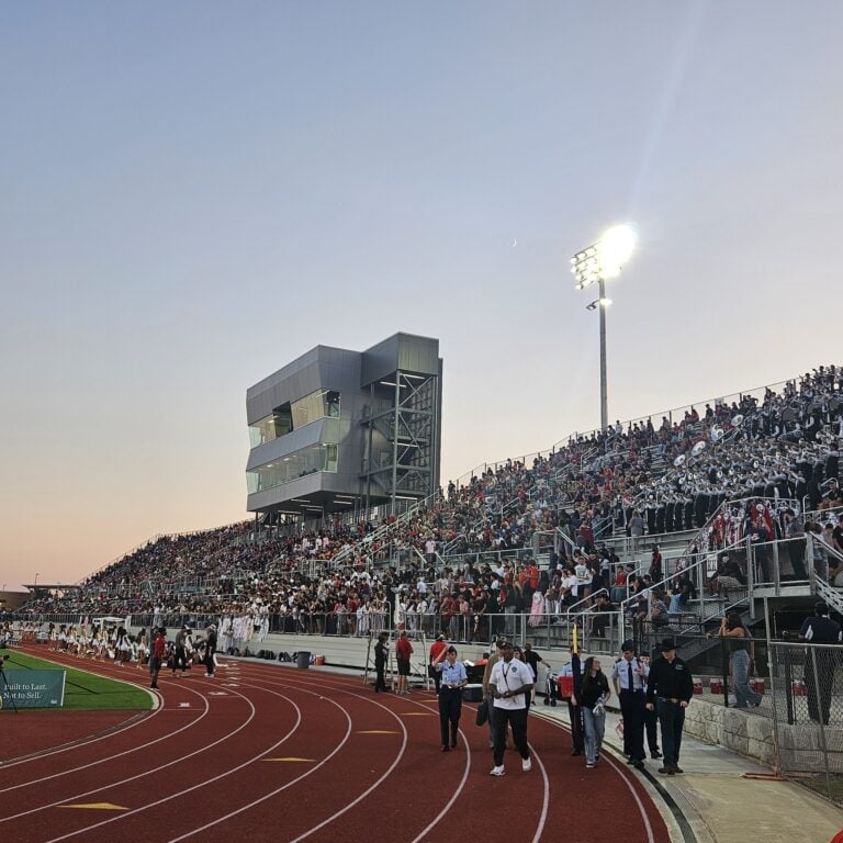 Martin fans fill Glaspie Field at the Warriors first game in new stadium.