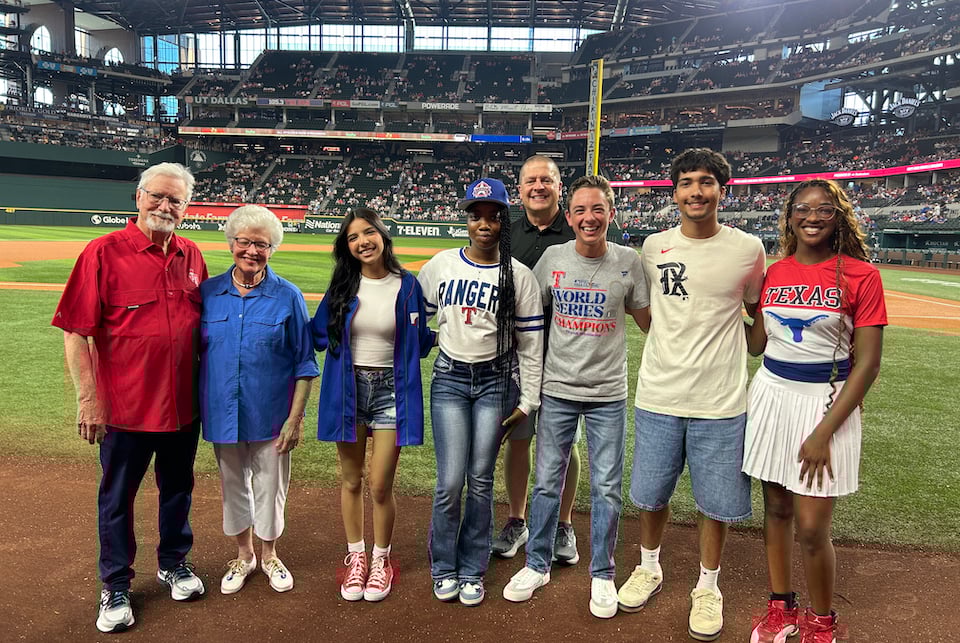 New Richard Greene Scholars honored at Texas Rangers game
