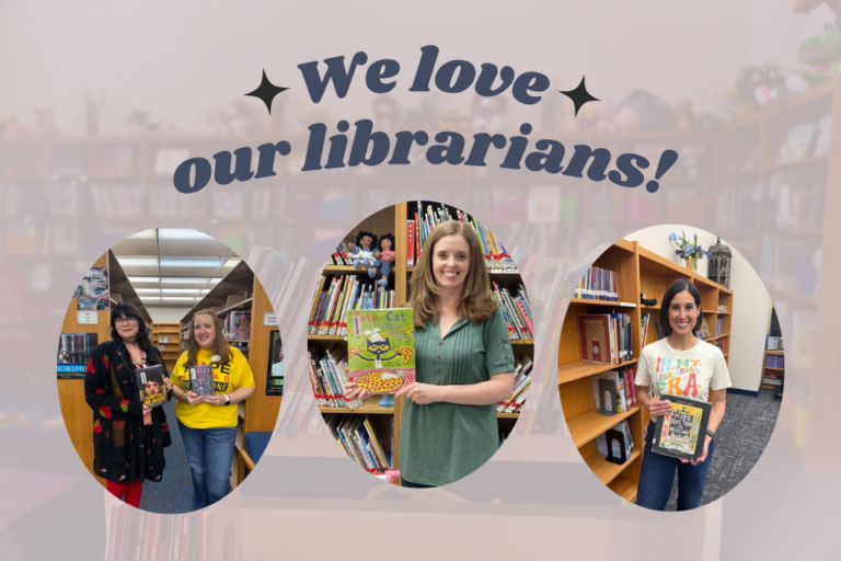 Grey and Red Illustrative Librarian Day Facebook Post