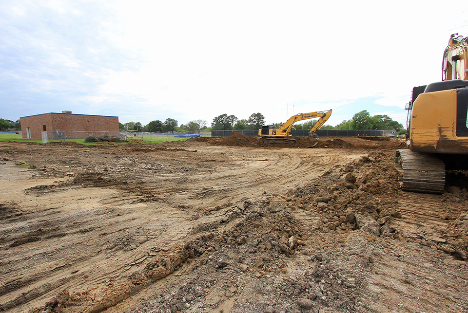 Early construction work at Gunn Junior High