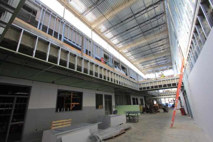 Gunn Junior High classroom addition interior