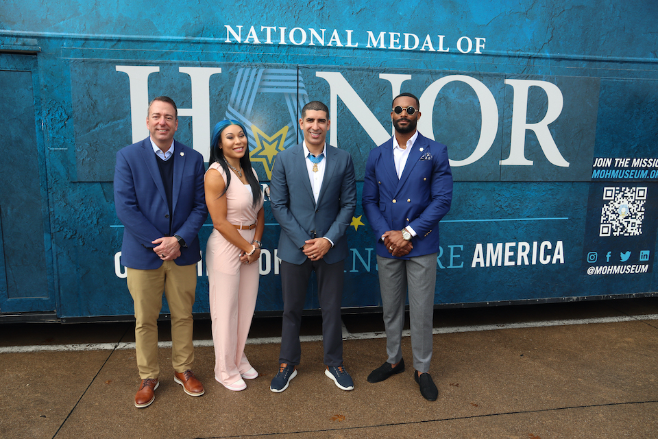 WWE stars and Medal of Honor winner visit Nichols Junior High