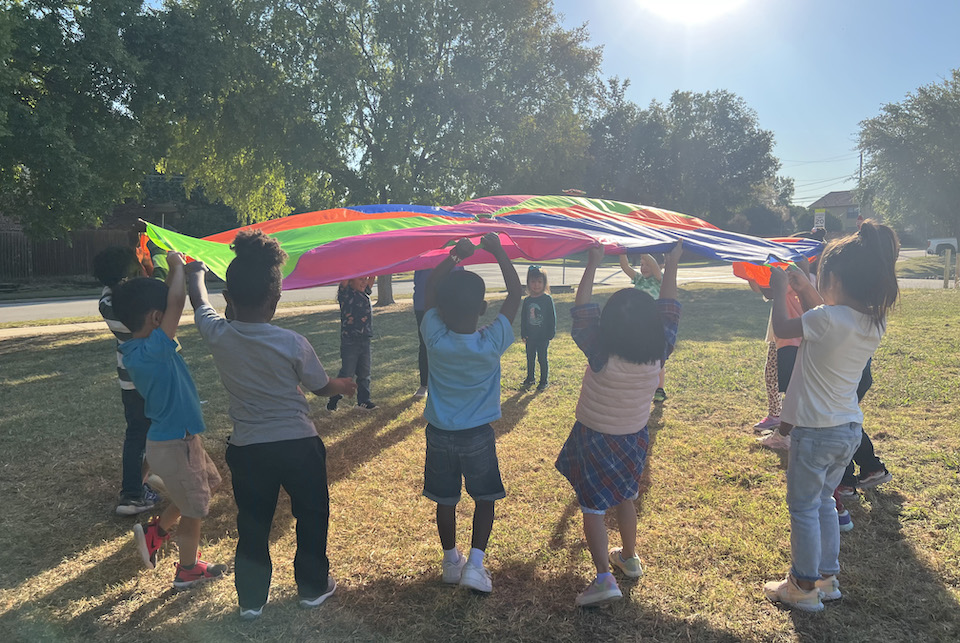 Pre-K outdoor learning at Bryant Elementary