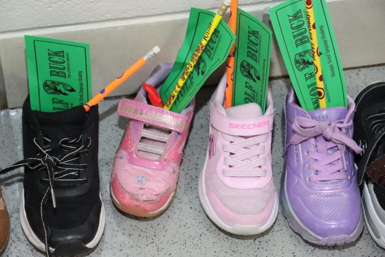 St. Nicholas visited Wimbish World Language Academy and left gifts in the students' shoes.