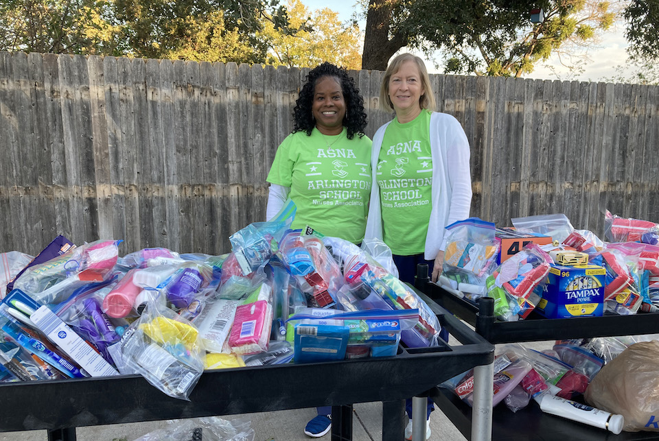 Arlington School Nurses’ Association donates to Arlington Life Shelter