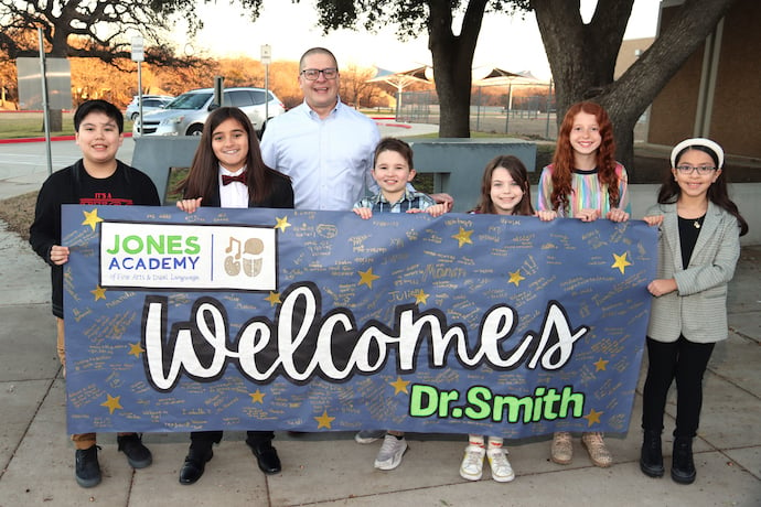 Smith - New superintendent Dr. Matt Smith's first day on the job and visits schools