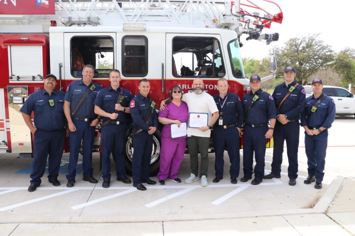 firefighters honor Jones' nurse and teacher