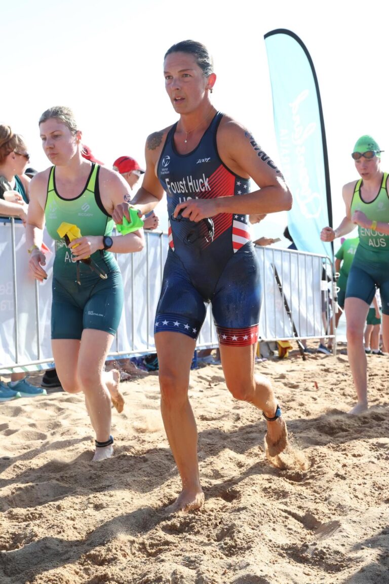 Amanda Huck, Short Elementary instructional coach, races at the World Triathlon in Australia