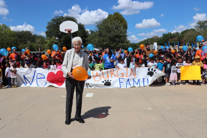 Tillie Burgin at the Bob Burgin balloon release