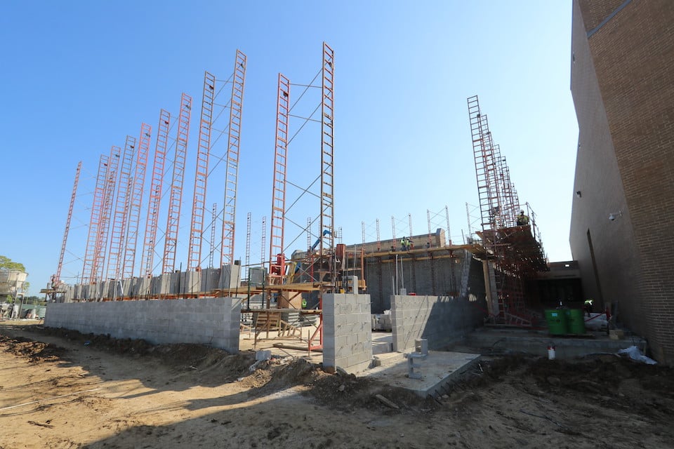band hall under construction at Martin High School