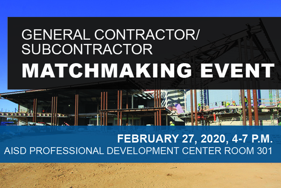 aisd hosting gc subcontractor matching event 187 arlington isd aisd arlington tx