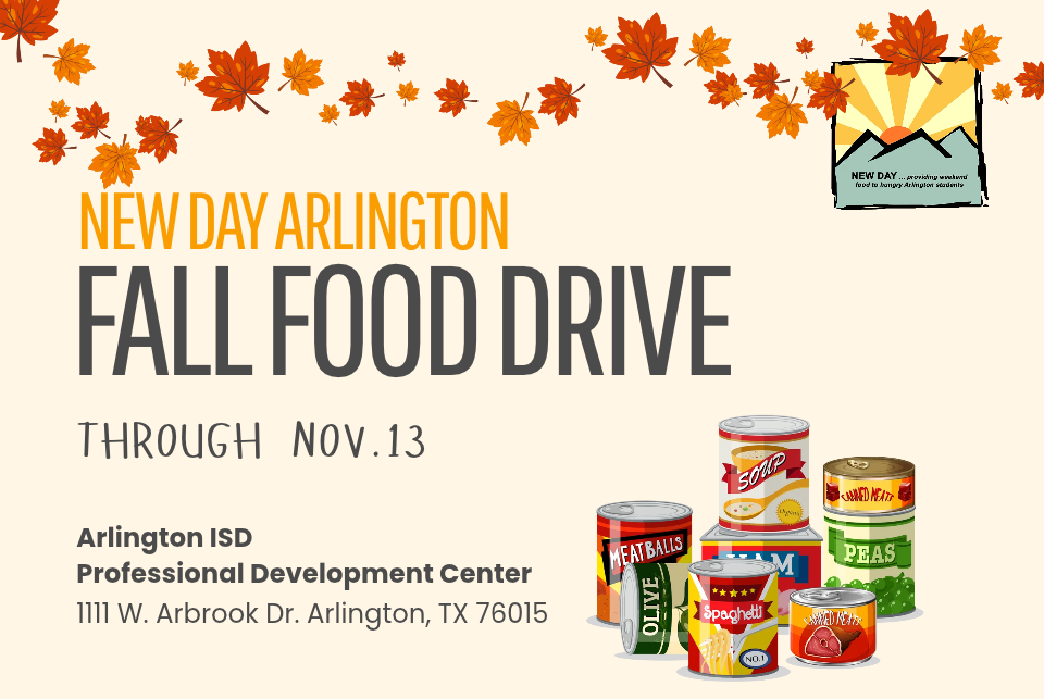 Food drive helps students thrive, one weekend meal bag at a time. Food drive for New Day Arlington.