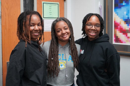 Oforitsenere with mother and teacher Gerri Brown