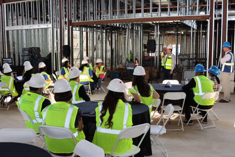 Joey Rodriguez Junior High topping out ceremony