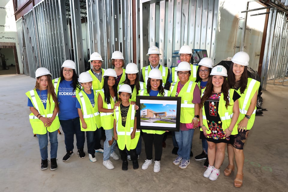 New Joey Rodriguez Junior High topping out ceremony