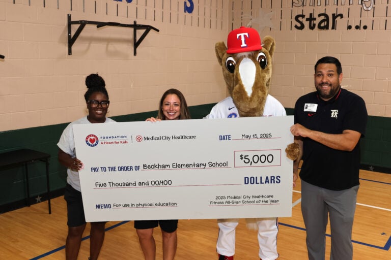 Beckham Elementary wins $5,000 grant for P.E. equipment from Texas Rangers Baseball Foundation and Medicalcity