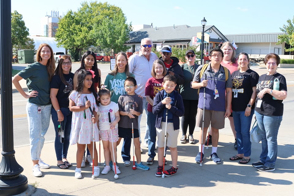 Arlington ISD students celebrate White Cane Safety Day in downtown Arlington
