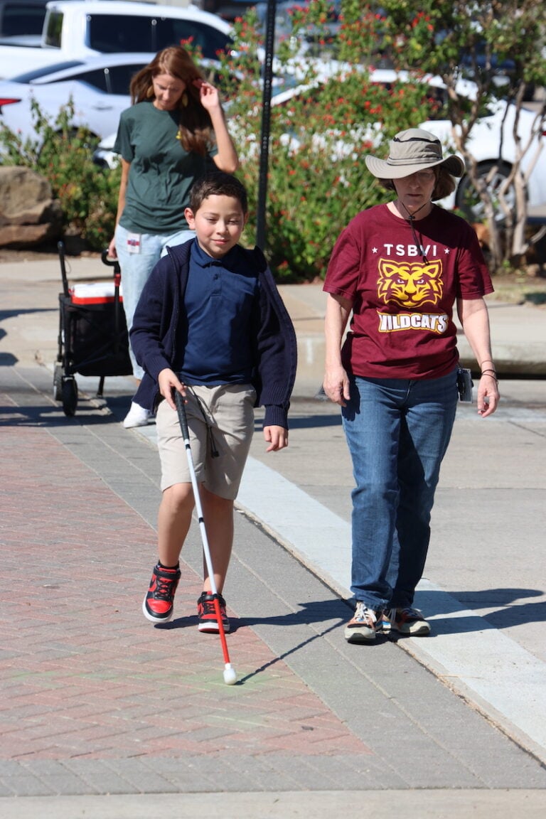 Arlington ISD students celebrate White Cane Safety Day in downtown Arlington