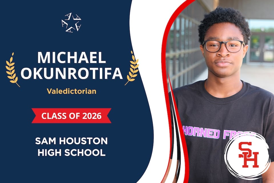 Sam Houston High School valedictorian shares memories and advice - Michael Okunrotifa