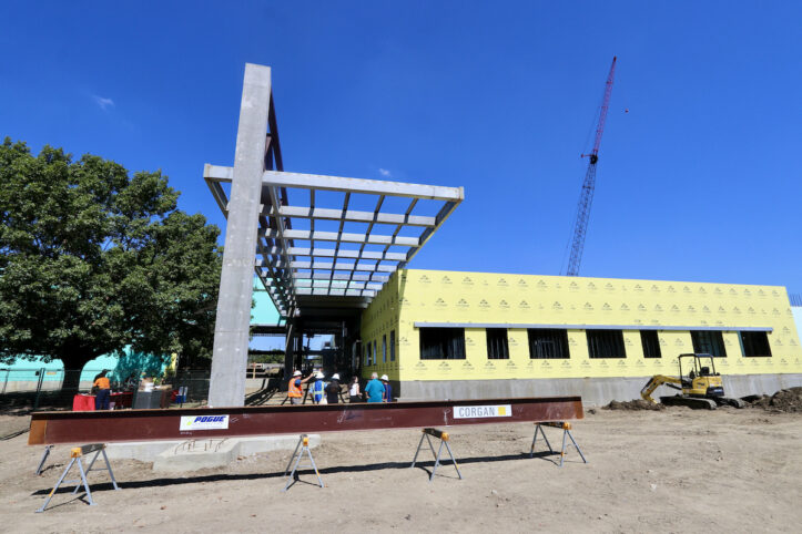 Thornton Elementary front entrance under construction