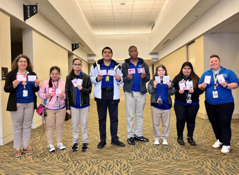 Valentines - 18 PLUSS students decorate Valentines cards for veterans