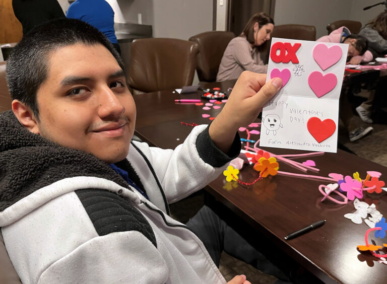 Valentines - 18 PLUSS students decorate Valentines cards for veterans