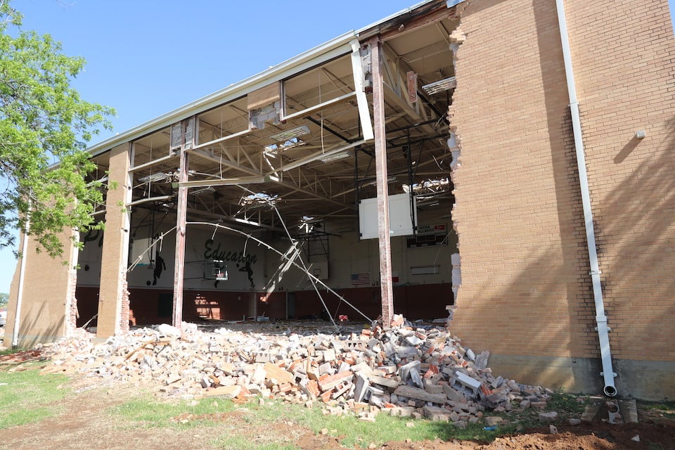 demolition of old Webb Elementary