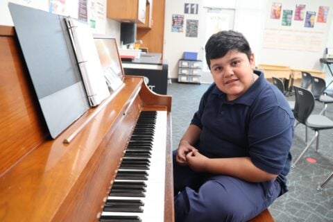Piano helps Webb Elementary student find his voice