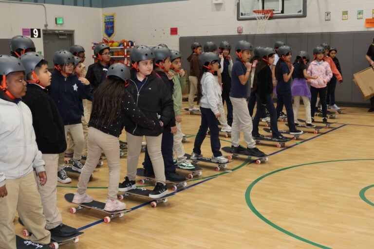 Webb Elementary students rewarded with new bikes and skateboards 
