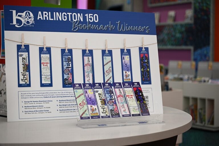 Student-created Arlington150 bookmarks available in libraries now