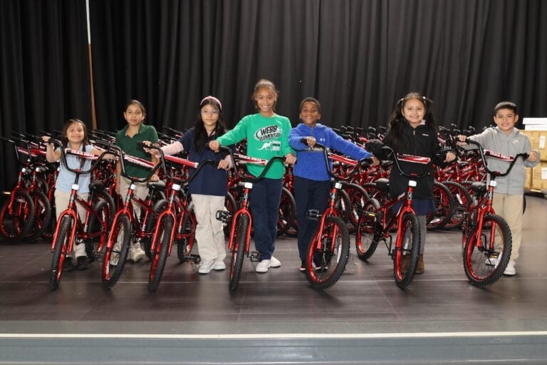 Webb Elementary students rewarded with new bikes and skateboards 