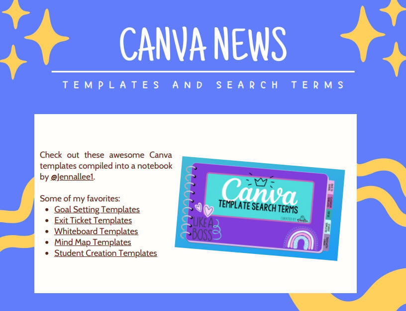 Canva News: Templates and Search Terms graphic