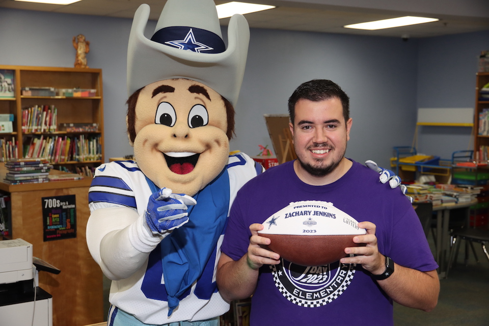 fitness grant - Johns Elementary P.E. teacher with Rowdy