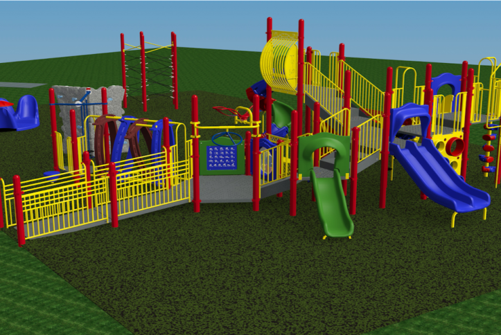 Playground schematic for future Arlington ISD elementary playgrounds, part of the 2019 Bond.