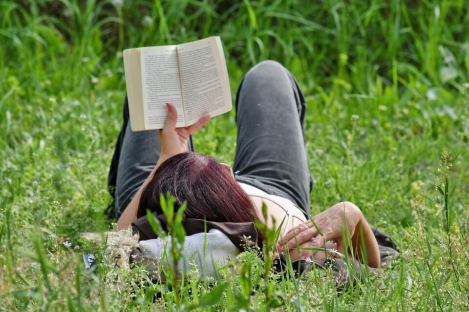 reading Person Reading in Field